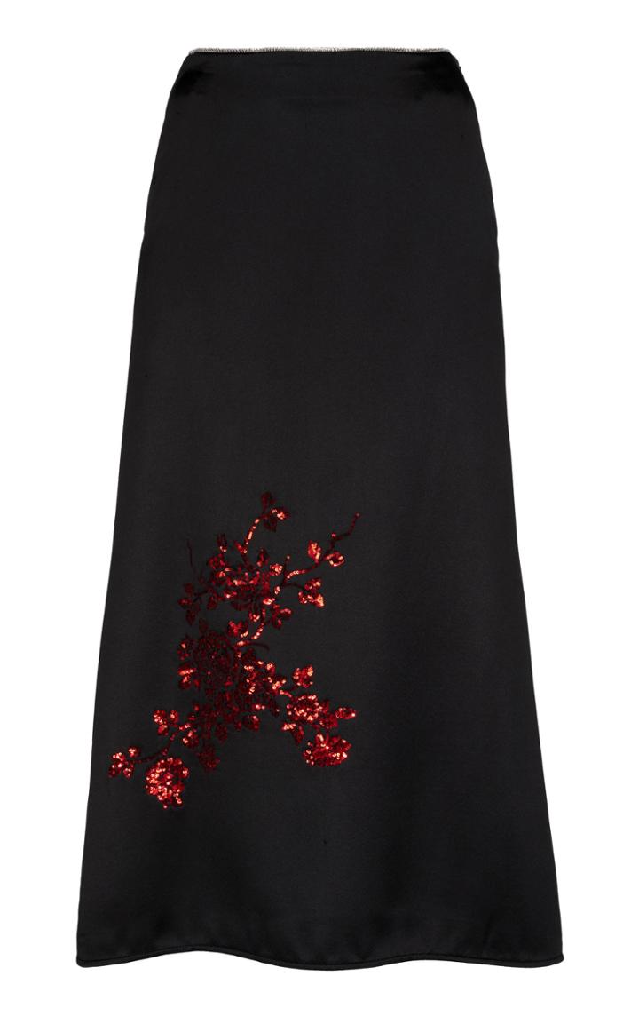Giuseppe Di Morabito Embroiderd A-line Satin Skirt