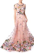 Moda Operandi Jenny Packham Pretty Lady Floral-embellished Organza Gown