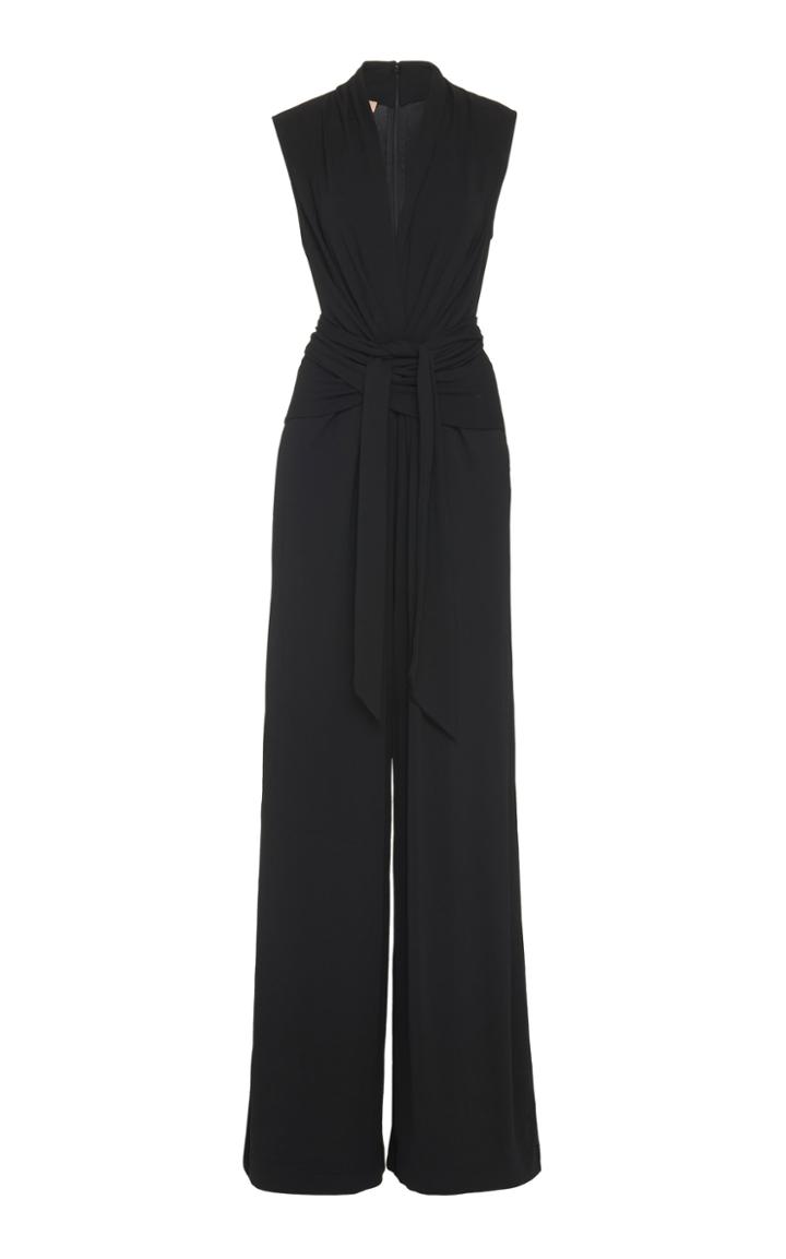 Michael Kors Collection Wrap-effect Stretch-jersey Wide-leg Jumpsuit S