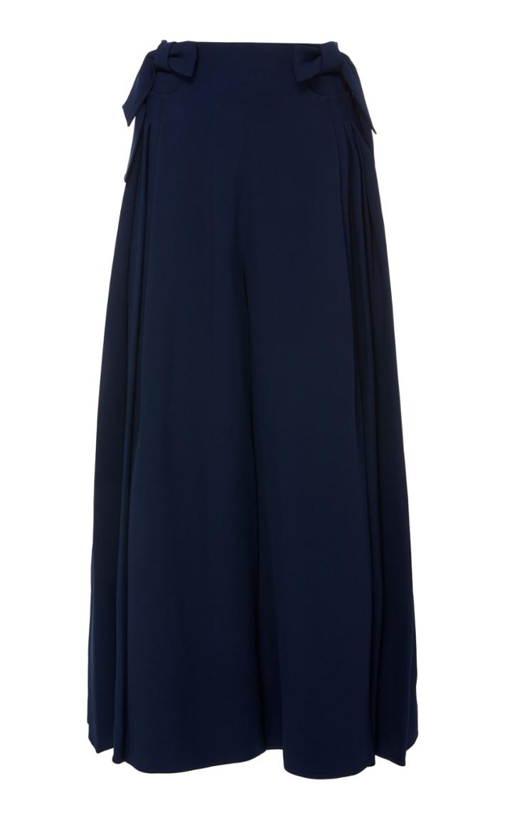 Delpozo Bow-detailed Cropped Wide-leg Pants