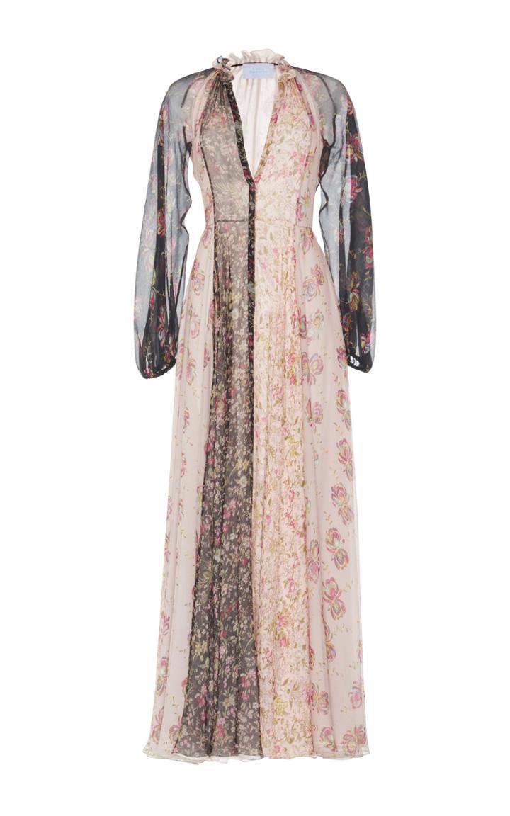 Luisa Beccaria Printed Chiffon Chemisier Dress