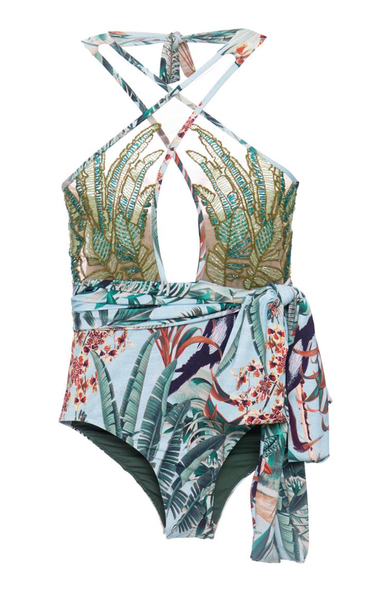Moda Operandi Patbo Eden Hand-beaded One Piece Size: Xs