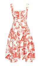 Oscar De La Renta Floral-print Stretch-cotton Midi Dress
