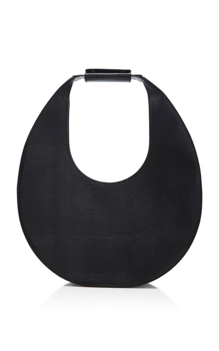 Staud Moon Large Lizard-effect Leather Bag