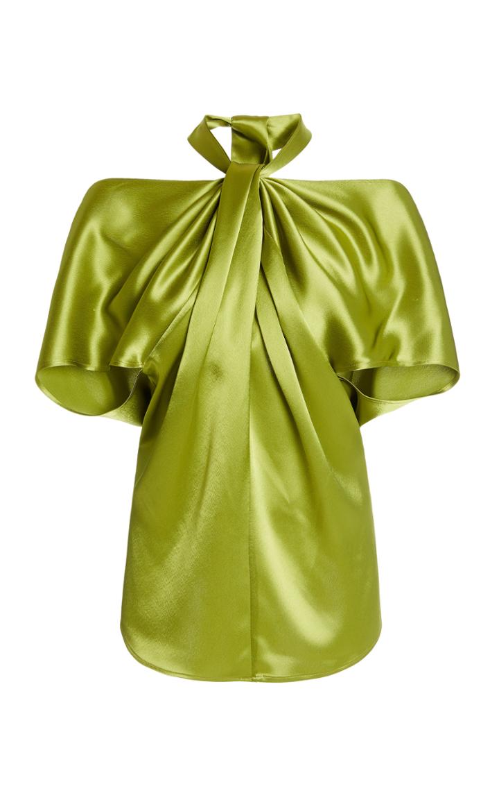 Moda Operandi Unttld Nudo Knot-detailed Satin Halter Top