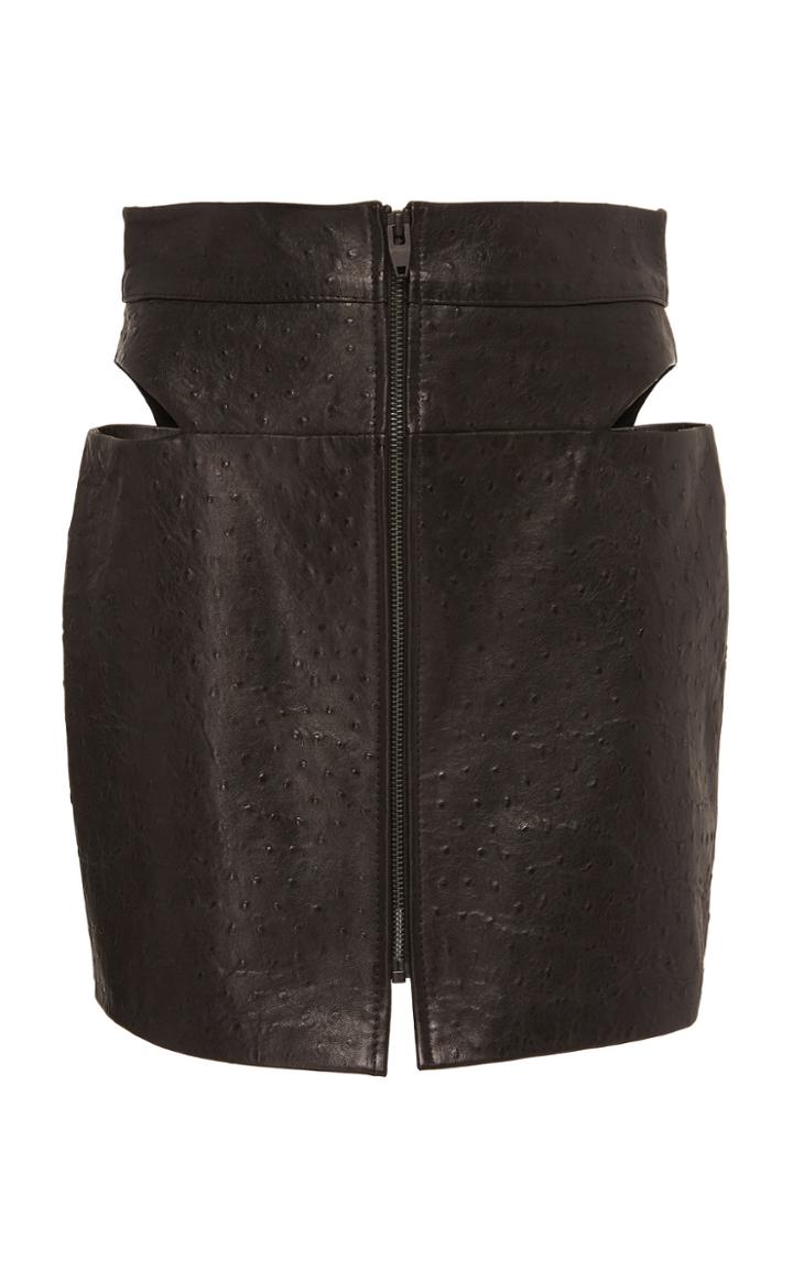Zeynep Aray Cut-out Leather Skirt