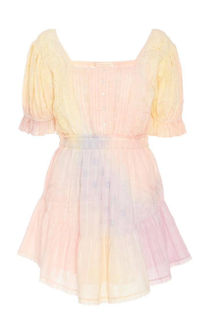 Moda Operandi Loveshackfancy Tomasina Cotton Tie Dye Mini Dress Size: P