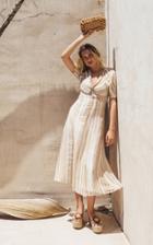 Moda Operandi Cult Gaia Odeya Striped Linen-silk Midi Dress