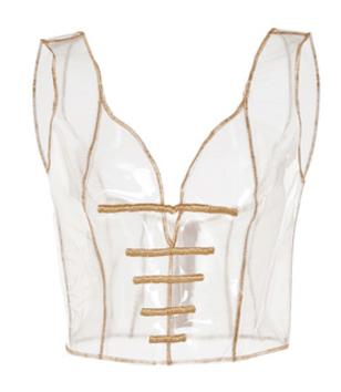 Sandra Mansour Specialorder-chaldene Embroidered Plastic Corset-cz