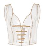 Sandra Mansour Specialorder-chaldene Embroidered Plastic Corset-cz