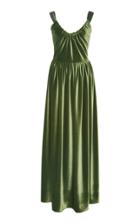 Luisa Beccaria Belted Velvet Dress