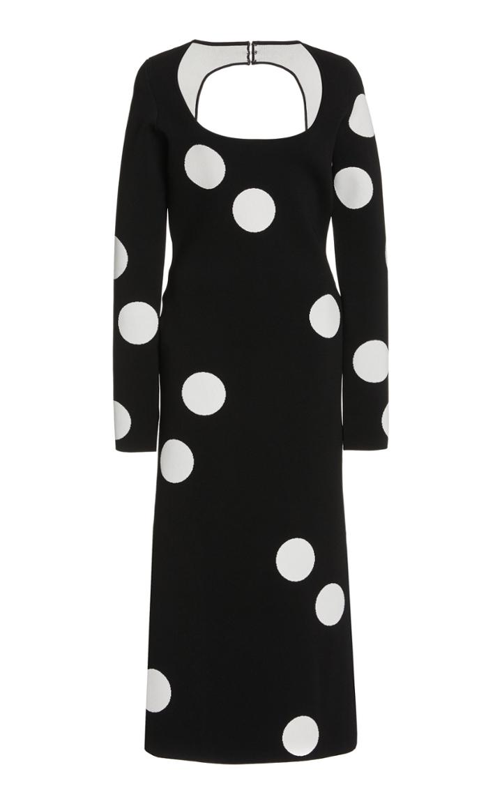 Moda Operandi Carolina Herrera Dot Print Viscose-blend Midi Dress