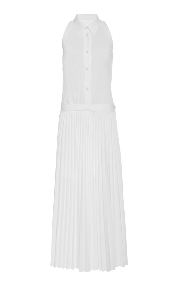 Moda Operandi Helmut Lang Pleated Poplin Maxi Dress Size: 0