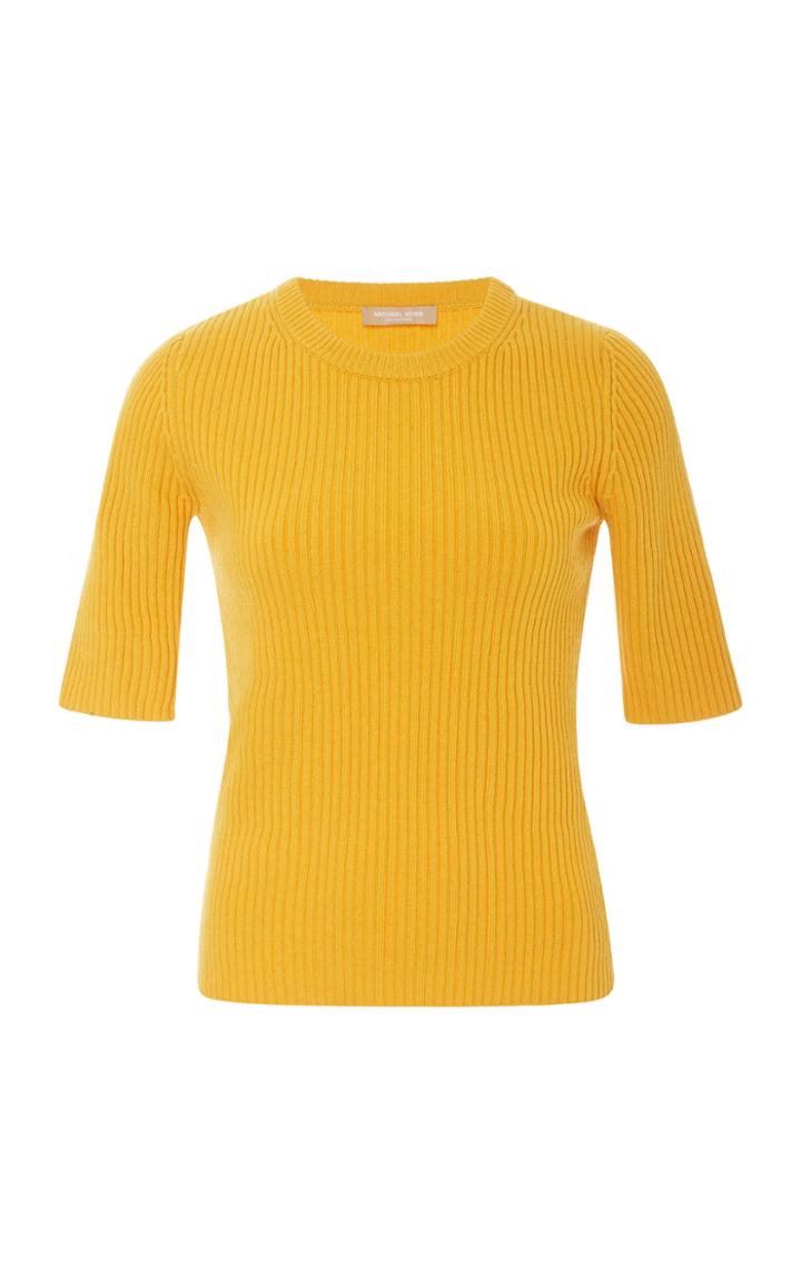 Michael Kors Collection Elbow Sleeve Crewneck