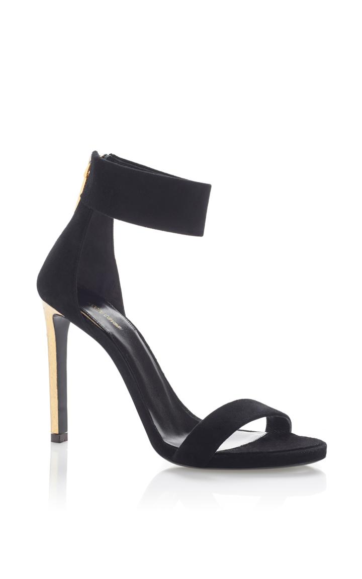 Roberto Cavalli Nero Lambskin Sandal
