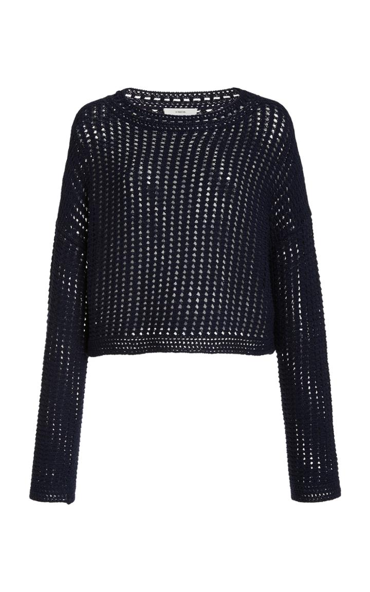 Moda Operandi Vince Crochet Cotton Long Sleeve Top