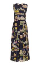 Moda Operandi Oscar De La Renta Stamp Printed Silk Dress Size: 0