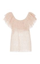 Luisa Beccaria Embroidered Eyelet Top