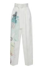 Moda Operandi Agnona Abstract-print Cotton-silk Cloqu High-waisted Pants Size: 36