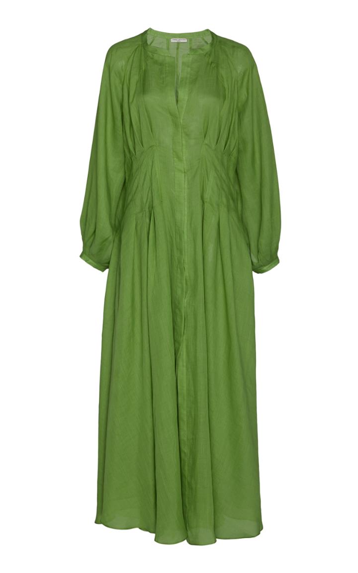 Three Graces London Valeraine Pleated Ramie Midi Dress