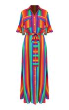All Things Mochi Leilani Tie-front Striped Voile Maxi Dress