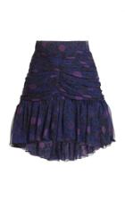 Moda Operandi Nervi Bleu Ruffle-trimmed Printed Skirt