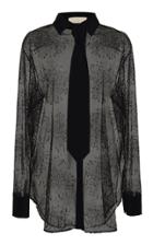 Fleur Du Mal Tuxedo Tulle Blouse