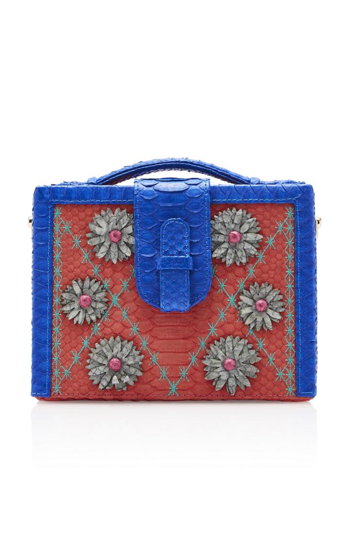 Margherita Missoni X Ximena Kavalekas Floral-appliqud Python Shoulder Bag