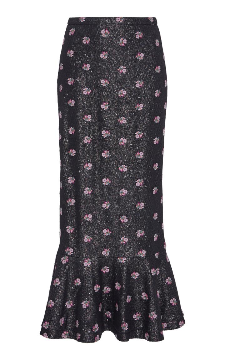 Saloni Aidan Embellished Sequin Midi Skirt