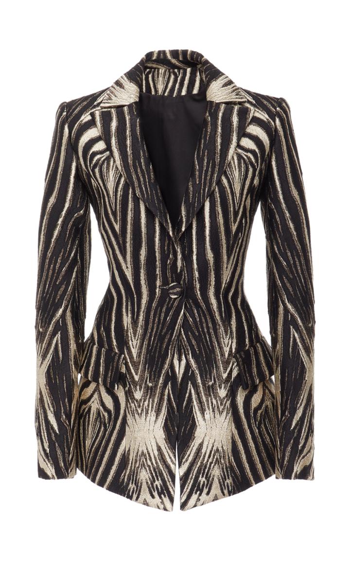 Christian Siriano Zebra Print Crepe Blazer