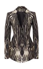 Christian Siriano Zebra Print Crepe Blazer