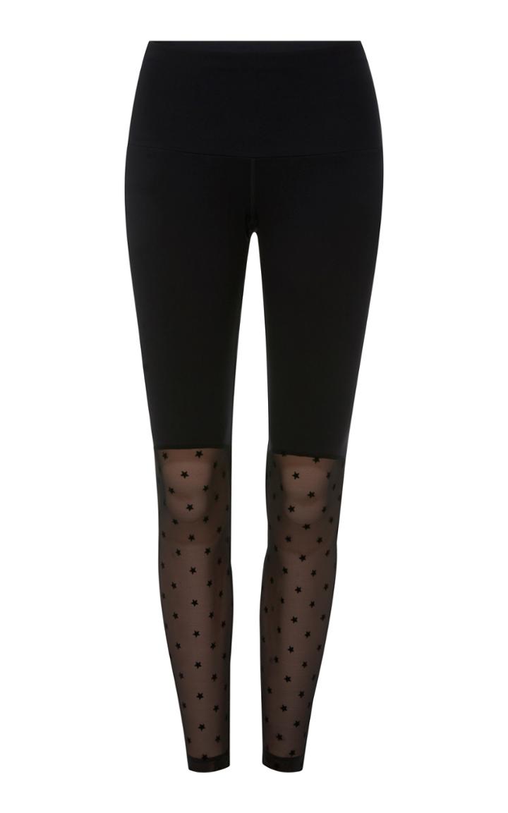 4254 Sport Mesh Panel Star Legging