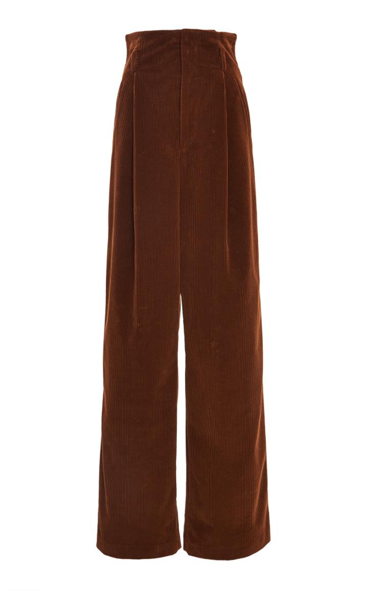 Alberta Ferretti High-rise Corduroy Wide Leg Pants