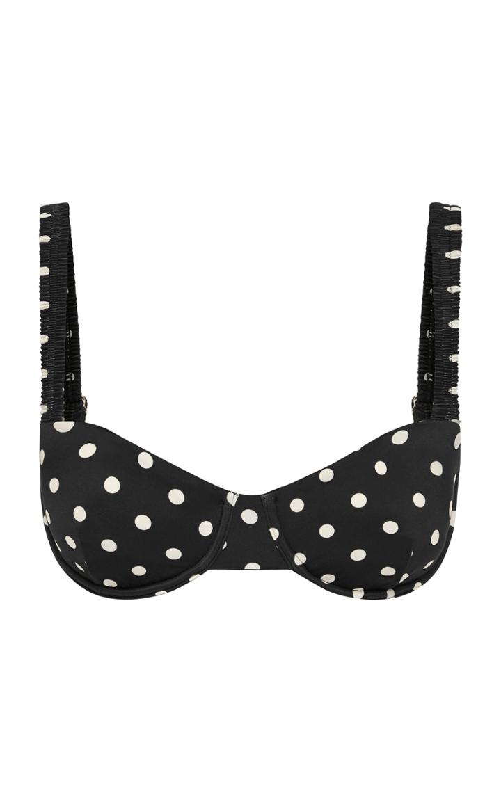 Moda Operandi Peony Holiday Polka-dot Bikini Top