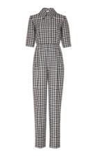 Emilia Wickstead Short Sleeve Gingham Jumpsuit