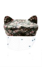 Maison Michel Billy Ears Veil Hawaii Print Hat