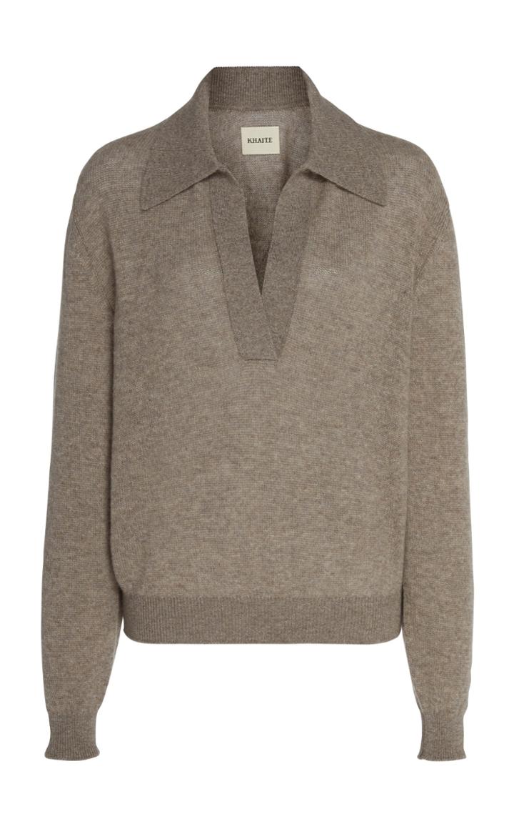 Khaite Jo Cashmere Polo Sweater