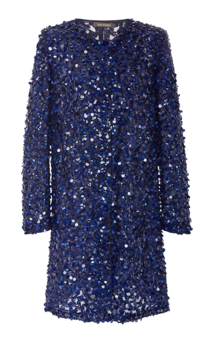 Zac Posen Sequined Knee Length Jacket