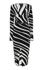 Versace Zebra Print Satin Midi Dress