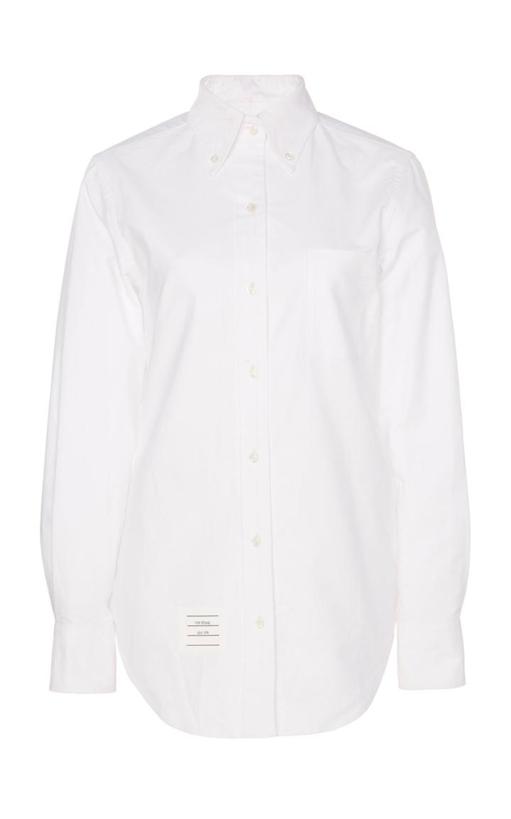 Thom Browne Point Collar Cotton Button-down Shirt