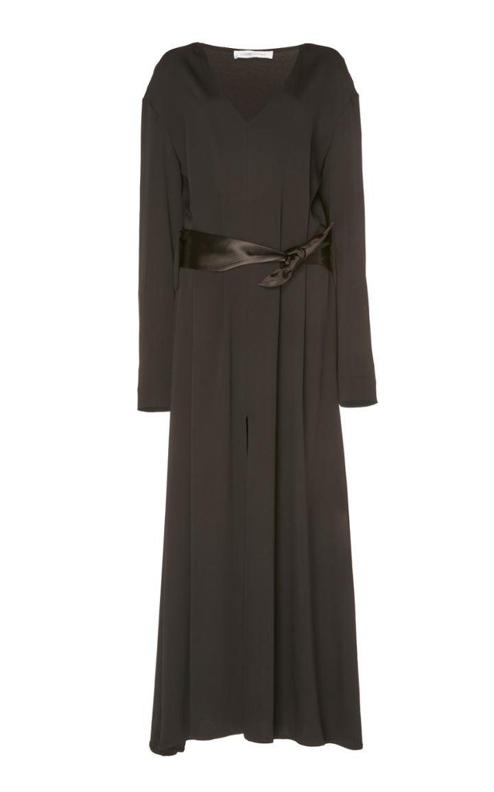 Christopher Esber Satin Belted Long Sleeve Dress