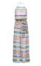 Missoni Mare Metallic Printed Apon Neck Belted Jumpsuit