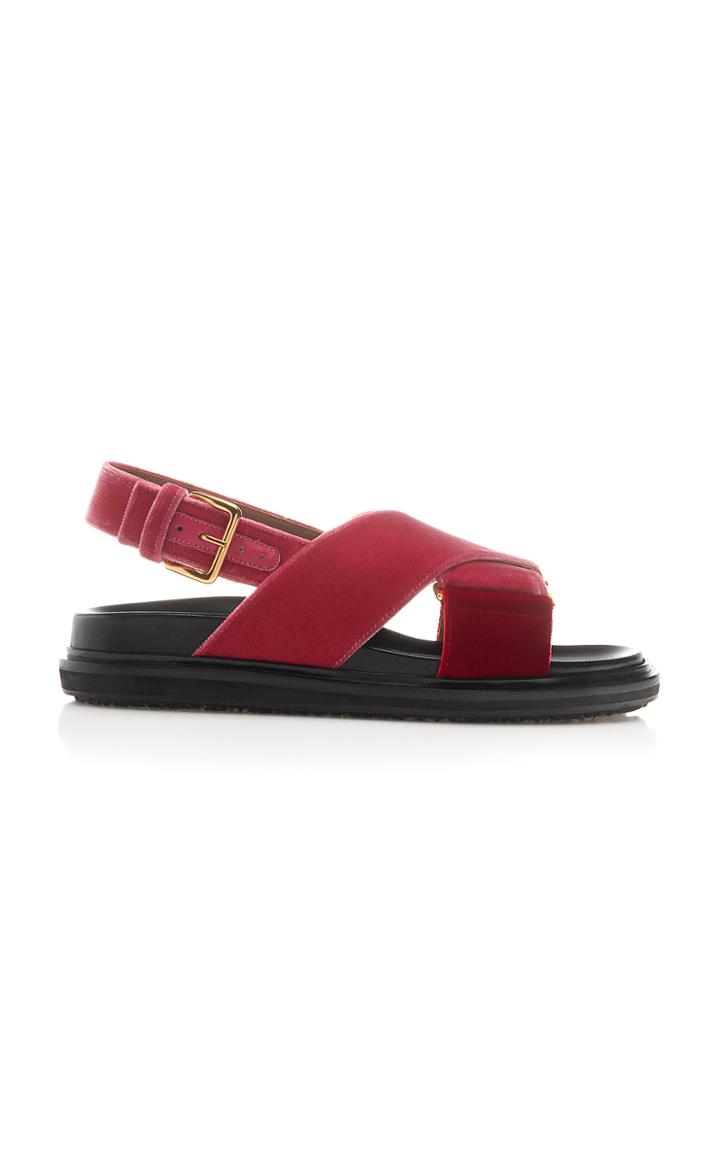 Marni Fussbett Velvet Slingback Sandals