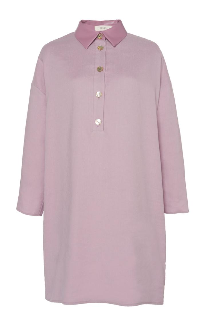 Eron Mabel Faux Leather Collar Shirt
