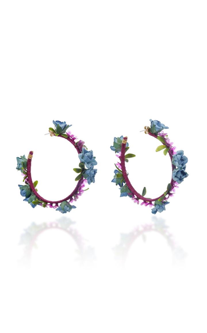 Mercedes Salazar Flower Brass Earrings