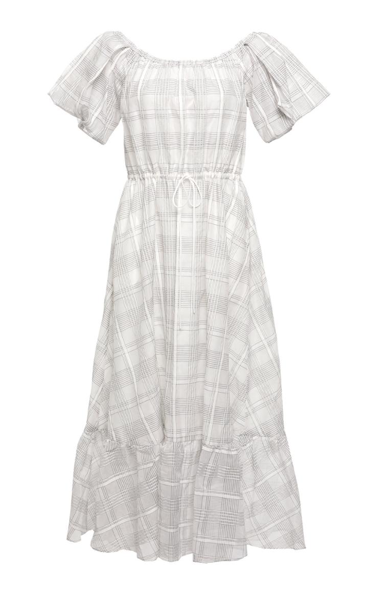 Shaina Mote Fiori Plaid Midi Dress