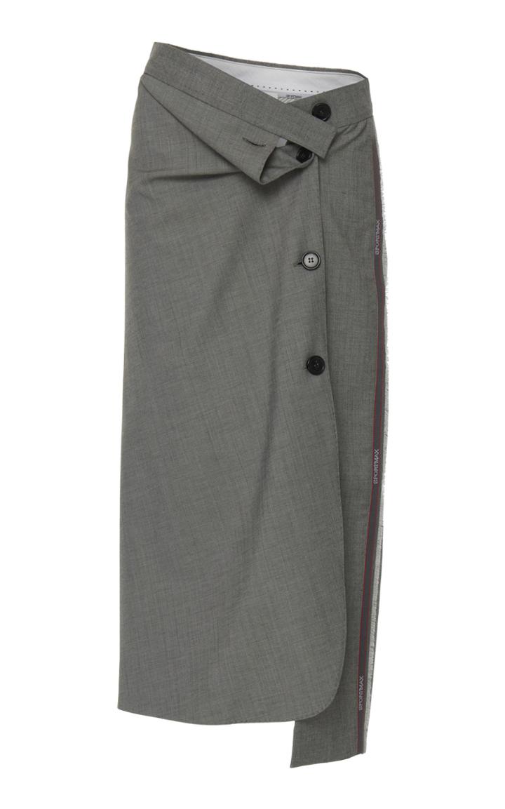Sportmax Accento Asymmetric Wool-blend Skirt
