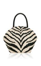 Loeffler Randall Aria Zebra Print Straw Bag