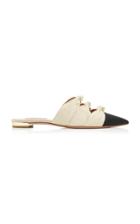 Aquazzura Mondaine Knot-accented Faille Mule Flats