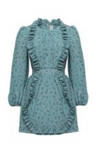 Ulyana Sergeenko Demi Couture Floral Ruffle Detail Dress